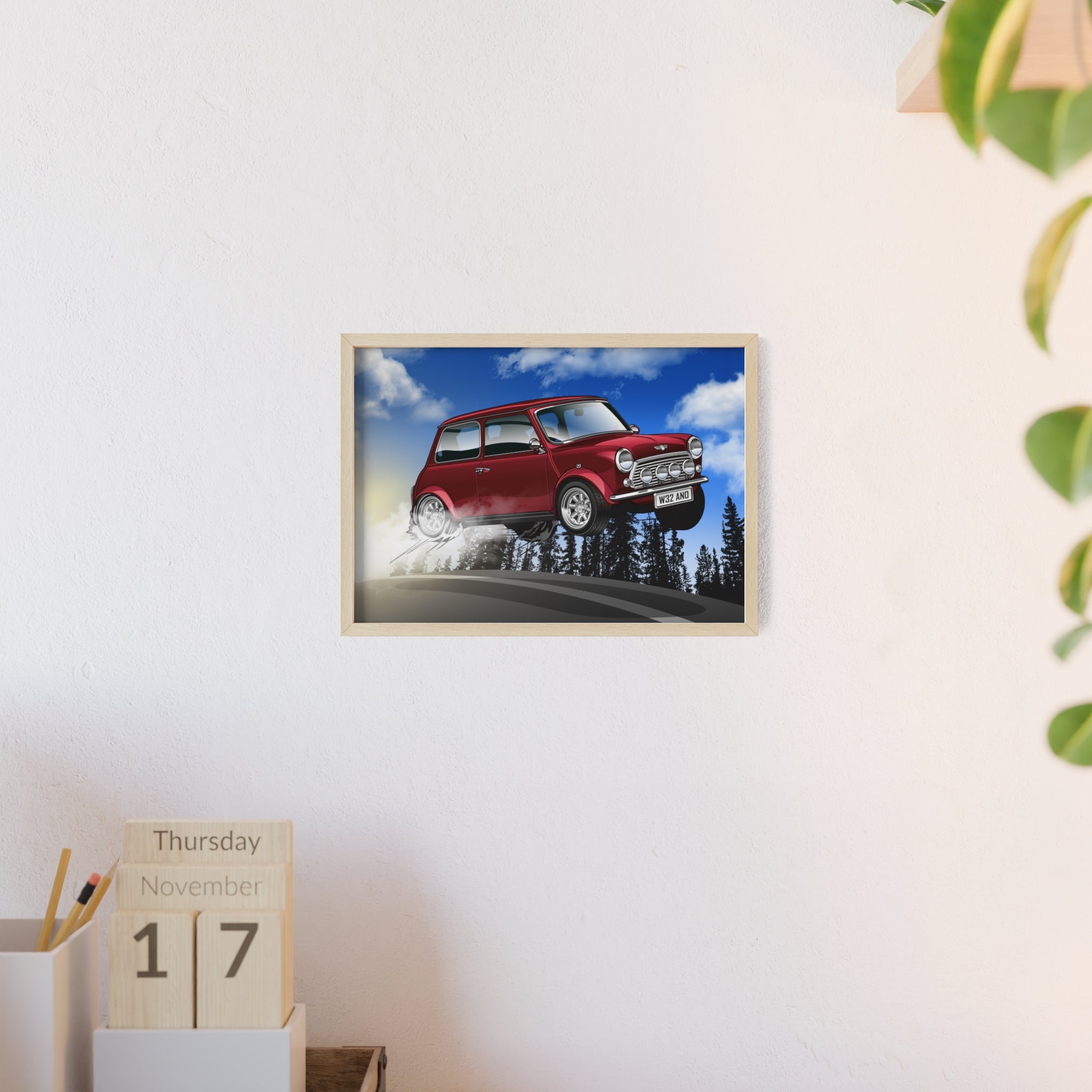 Custom Drawing and Framed Print Bundle (Wood Frame) - Tuner Cartoons
