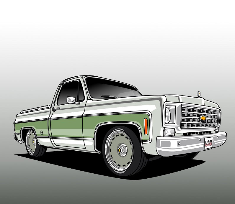 Custom Drawing Style Small Truck Drawing - Tuner Cartoons