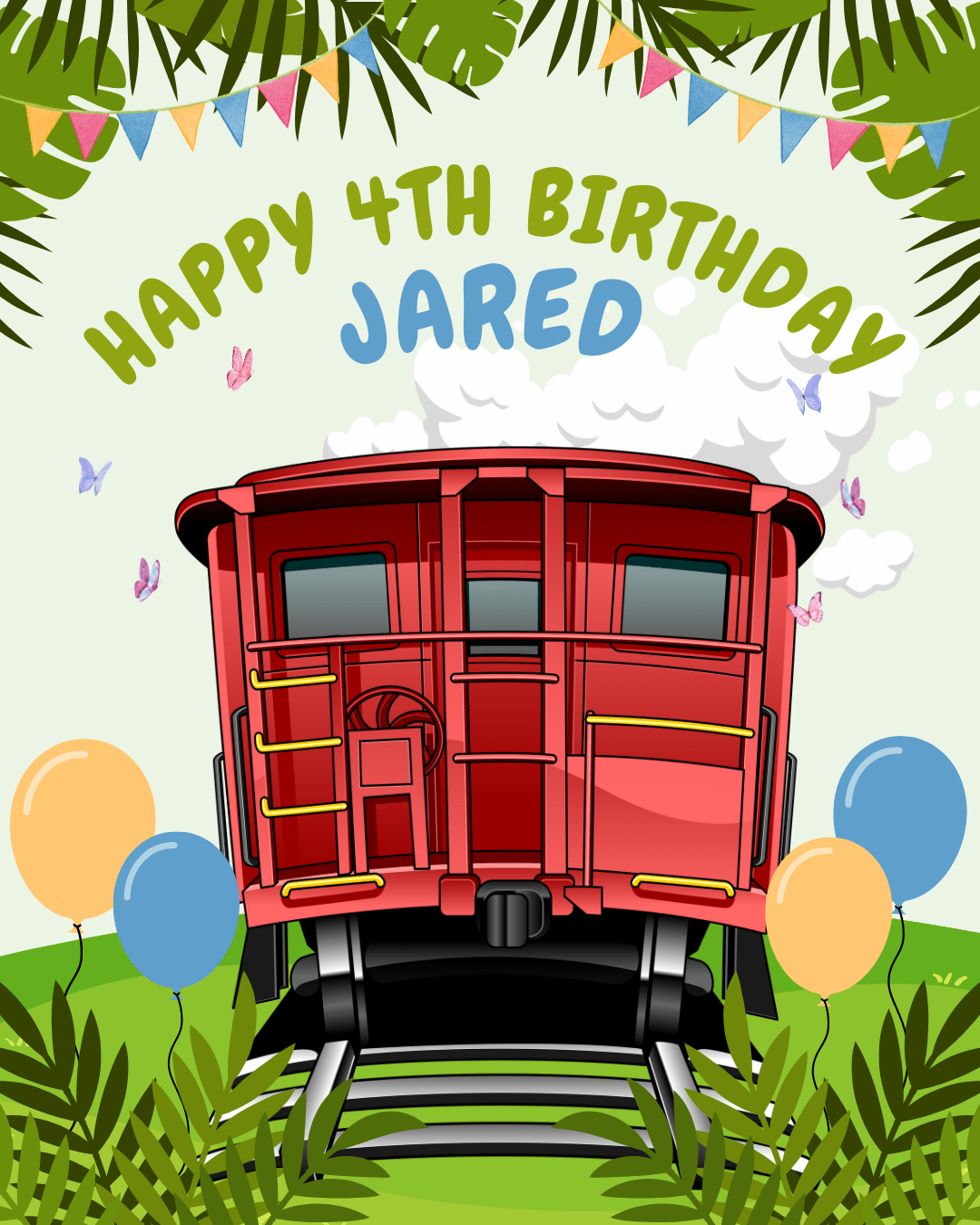 Tuner Cartoon Design Templates - Kids Birthday (Train Theme) - Tuner Cartoons