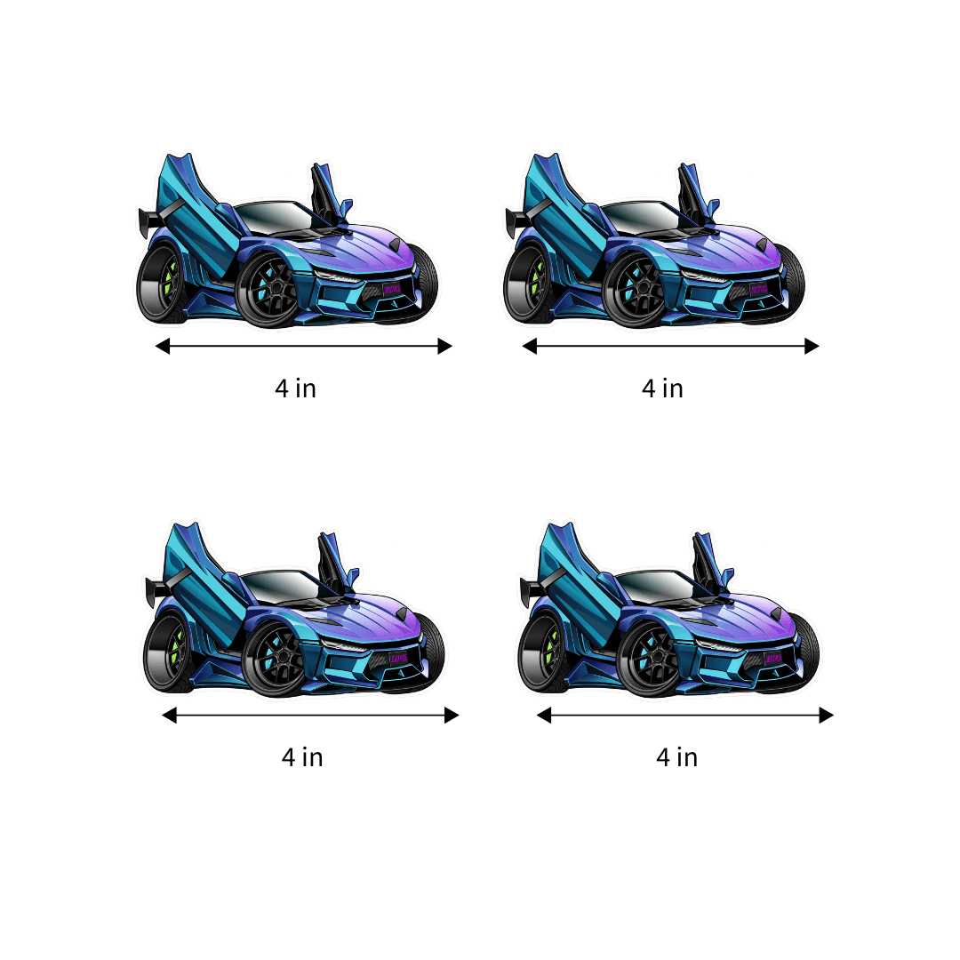 Design + Sticker Starter Pack - Custom Drawings and 4 Stickers to Get You Started - Tuner Cartoons