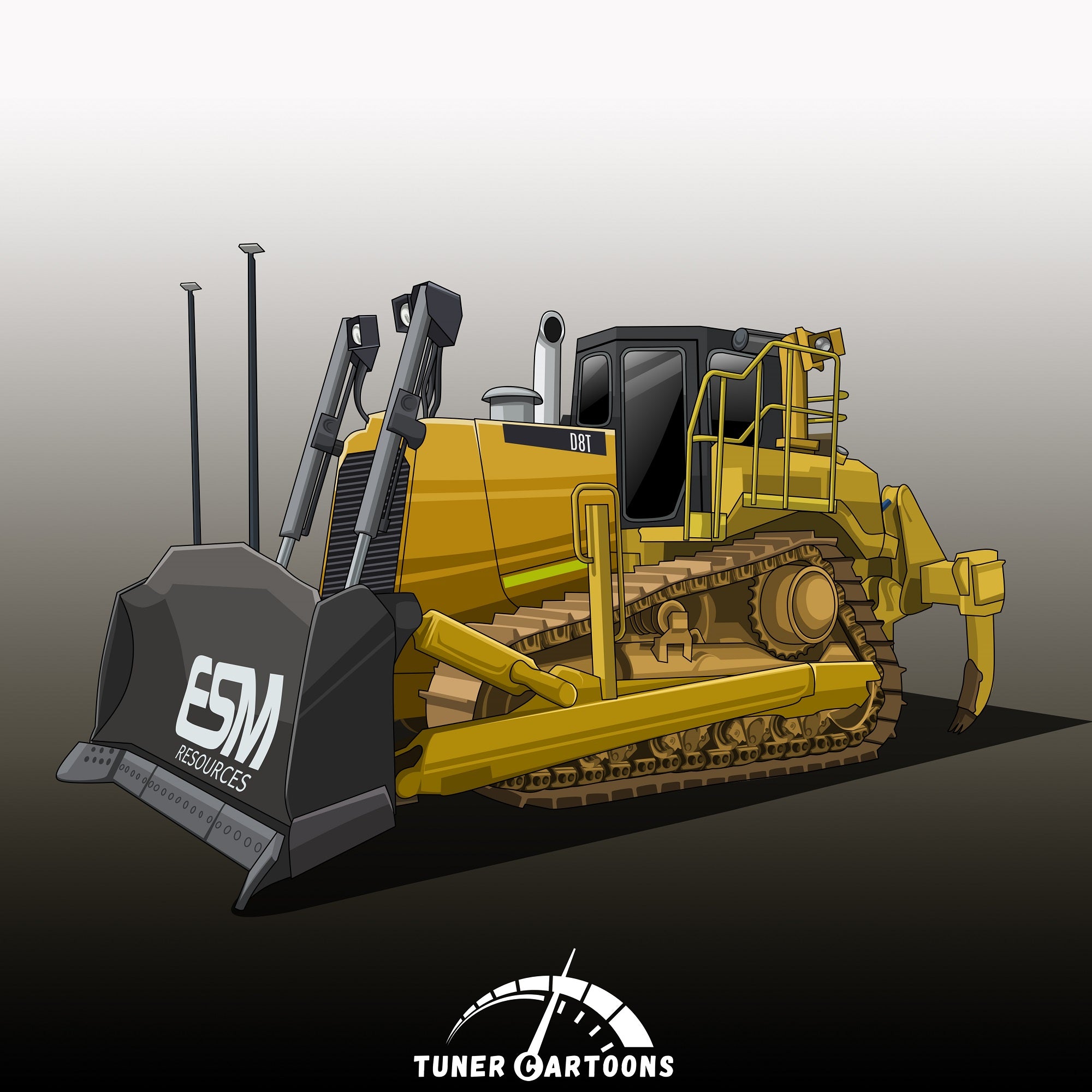 Custom Drawing Style Machine Drawing - Tuner Cartoons