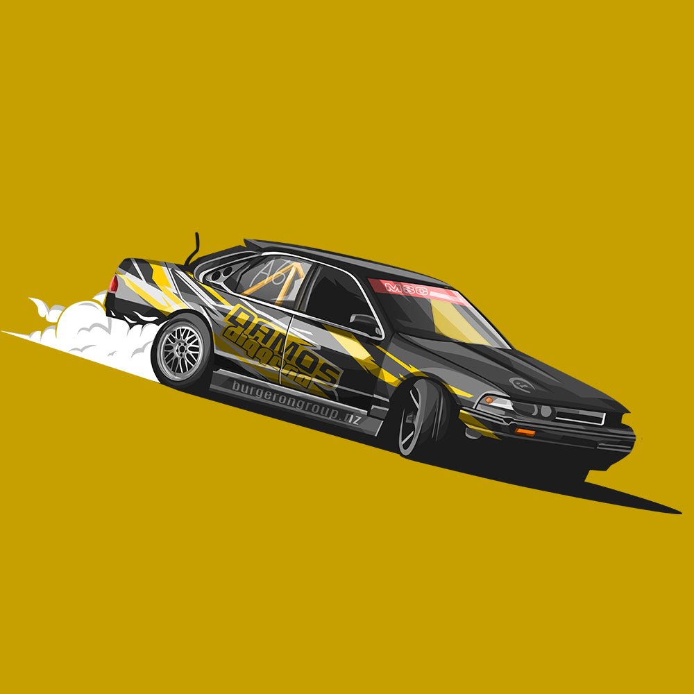 Custom Drawing Style Car Drawing - Tuner Cartoons