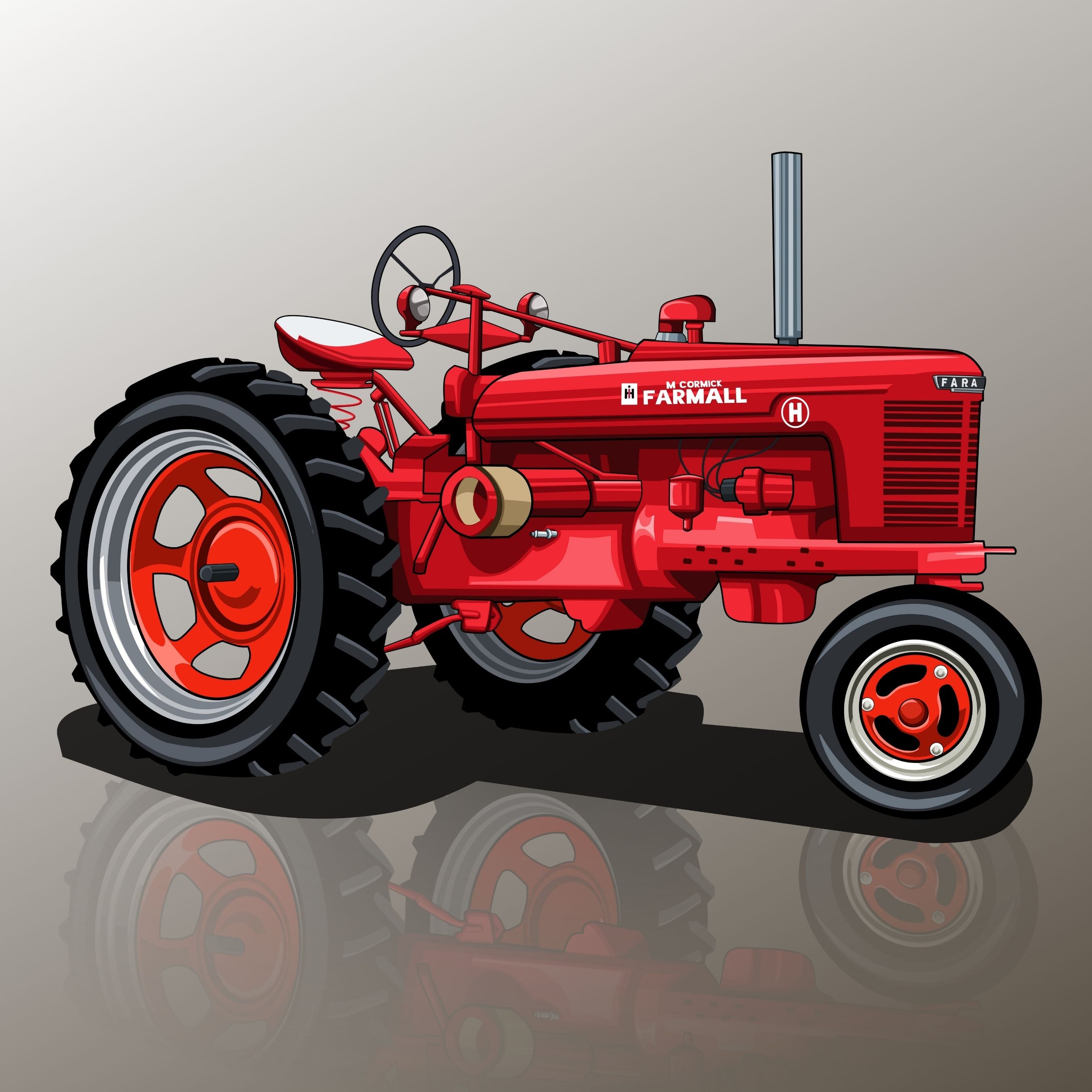 Custom Drawing Style Agricultural Machines