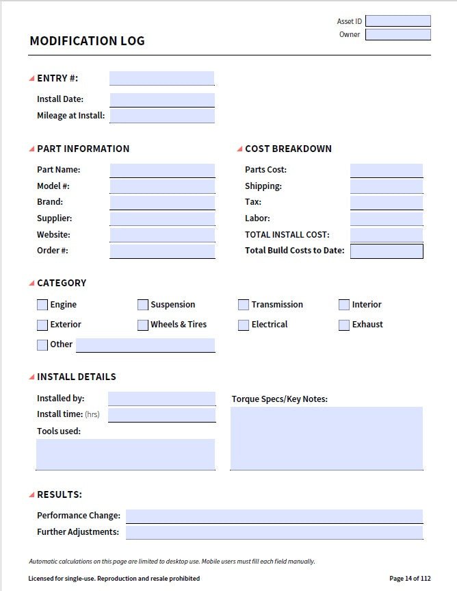 BuildFile Pro - Your Digital Build Journal - Tuner Cartoons
