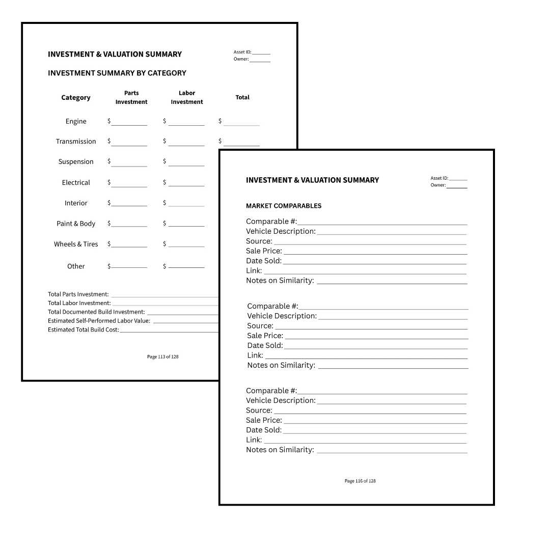 The Build Journal - A Comprehensive Logbook for Builds and Restorations - Tuner Cartoons
