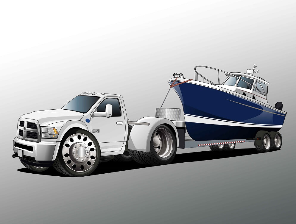 Baby Boat and Truck Cartoon