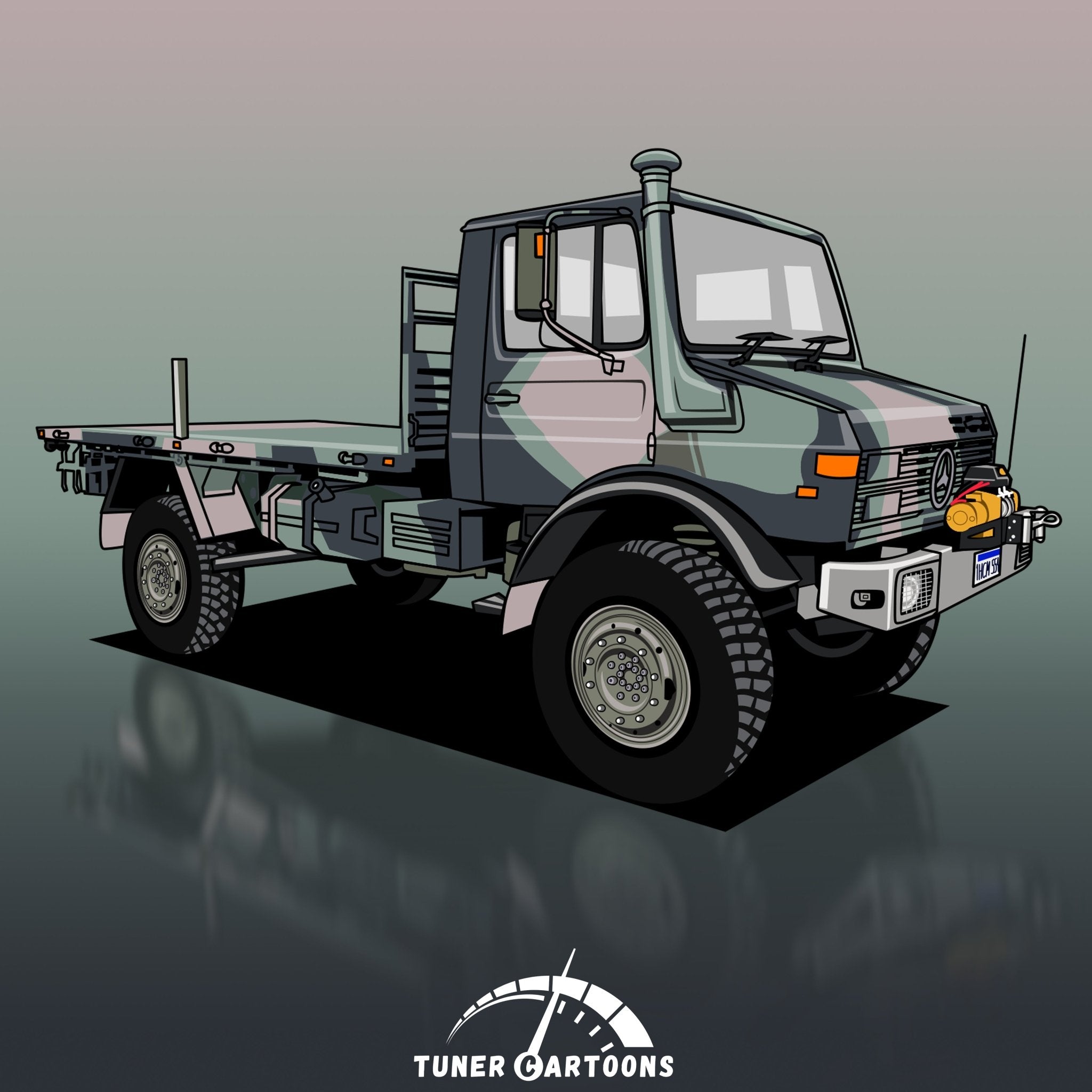 Custom Drawing Style Large Truck Drawing - Tuner Cartoons