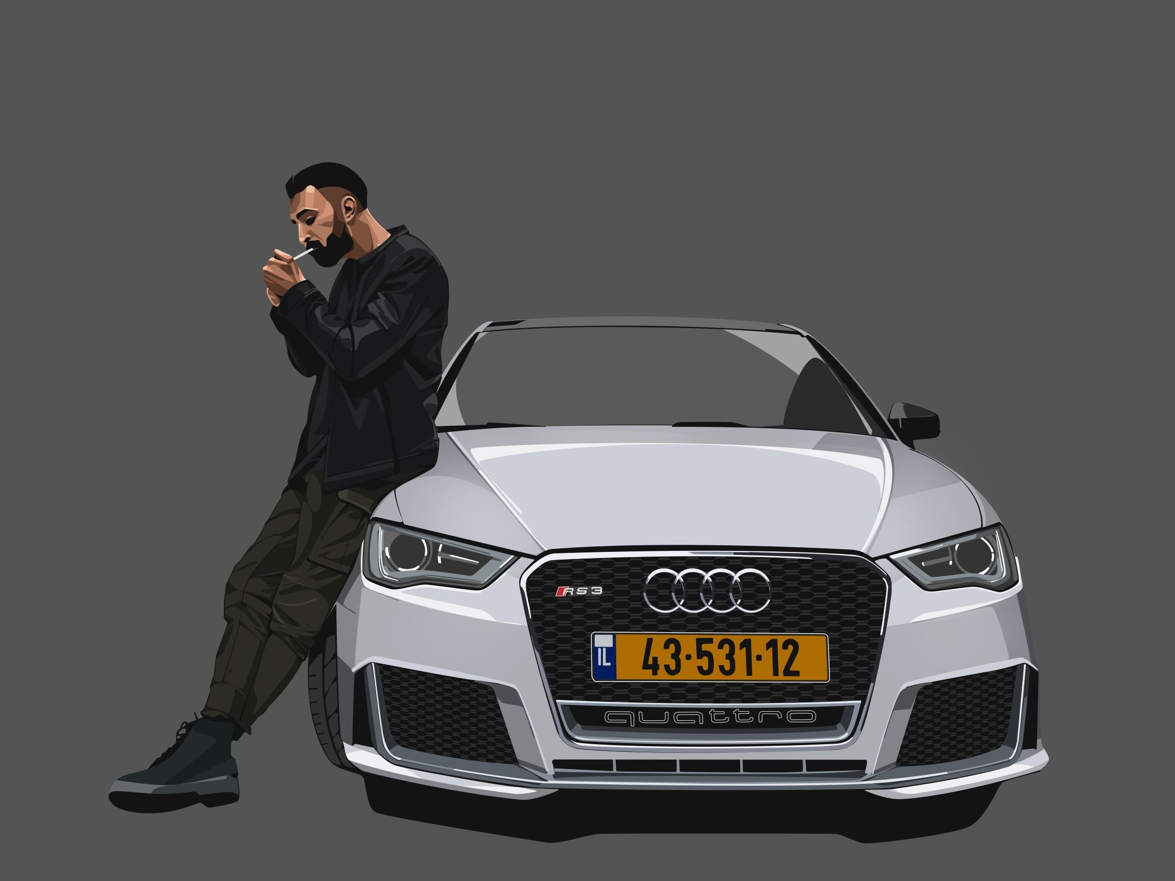 Custom Drawing Style Car and Character Drawing